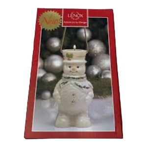 Lenox Christmas Holiday Happy Holly Days Snowman Votive New In Box